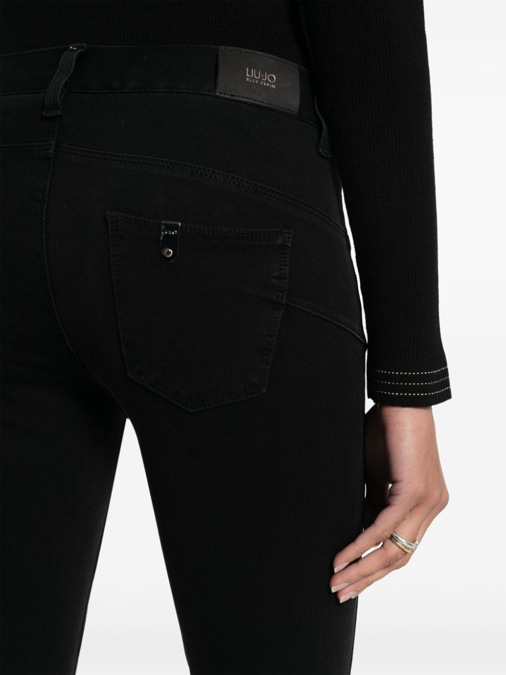 LIU JO Jeans met logopatch Zwart