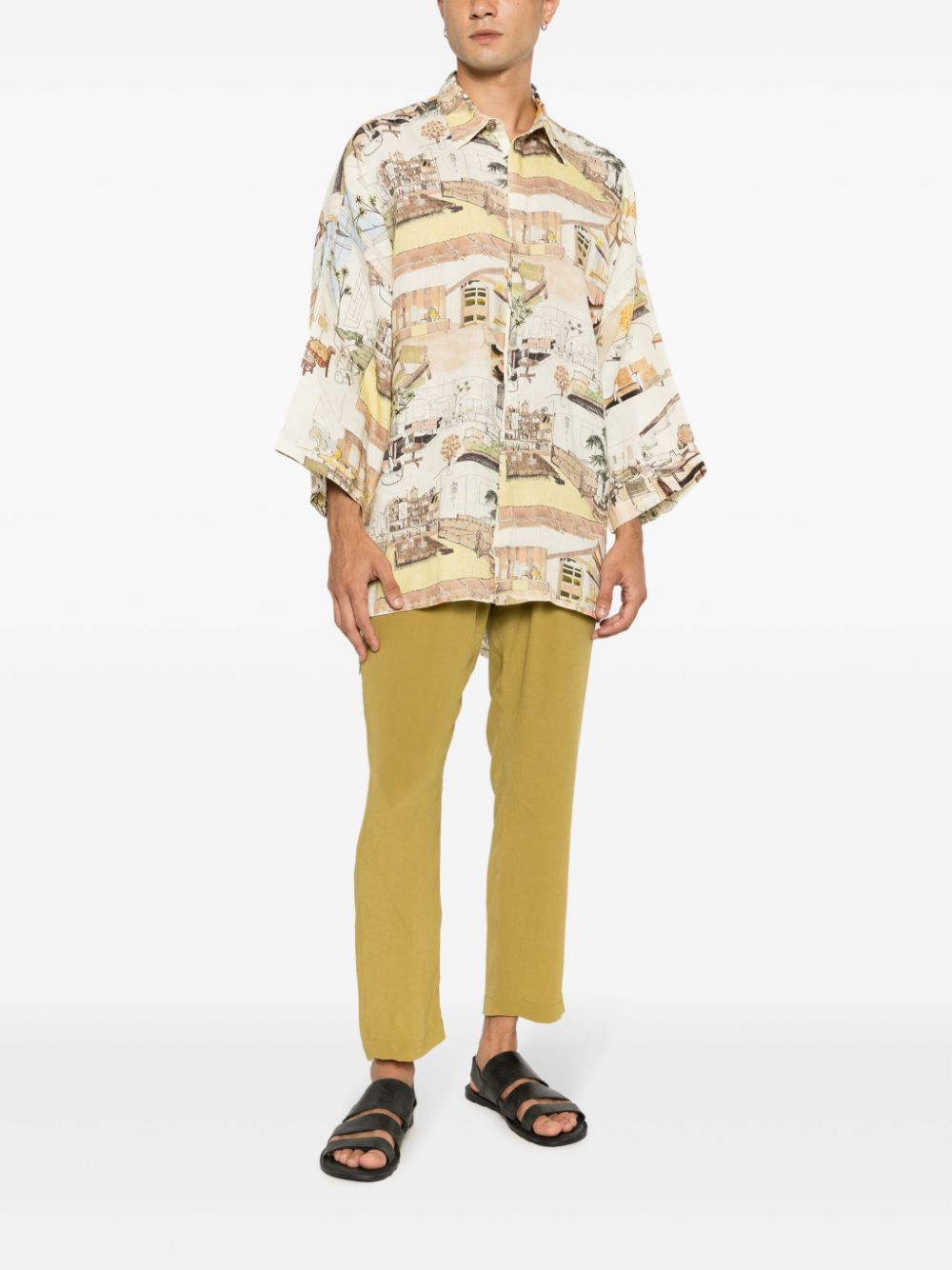 Handred Perspectives linnen shirt - Beige