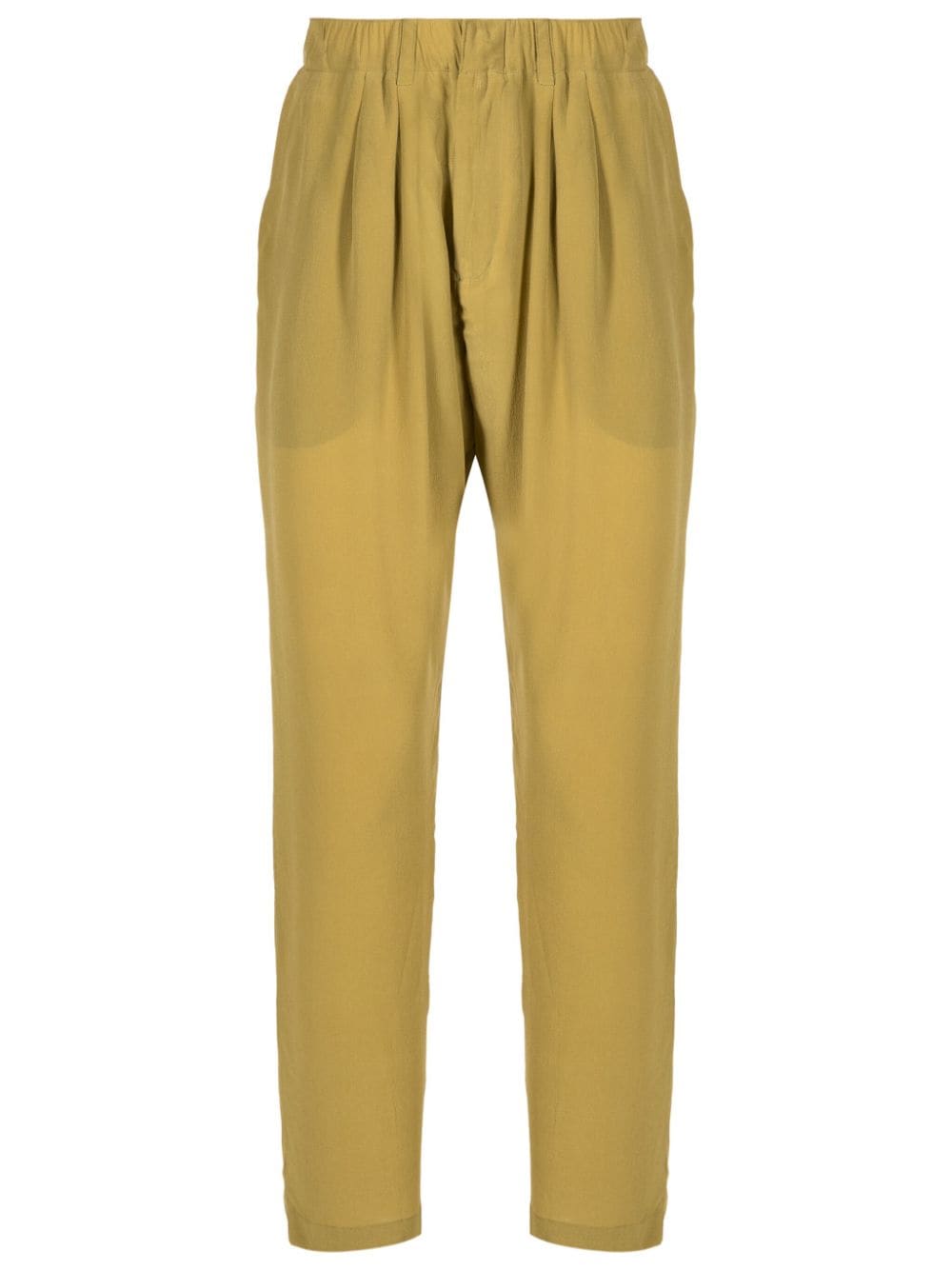 pleat-detailing silk tapered trousers