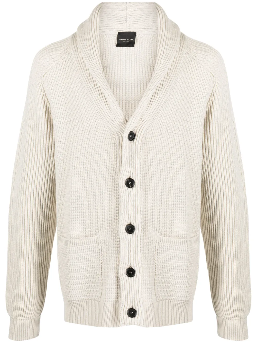 Roberto Collina waffle-knit merino cardigan | Neutrals | Image 1
