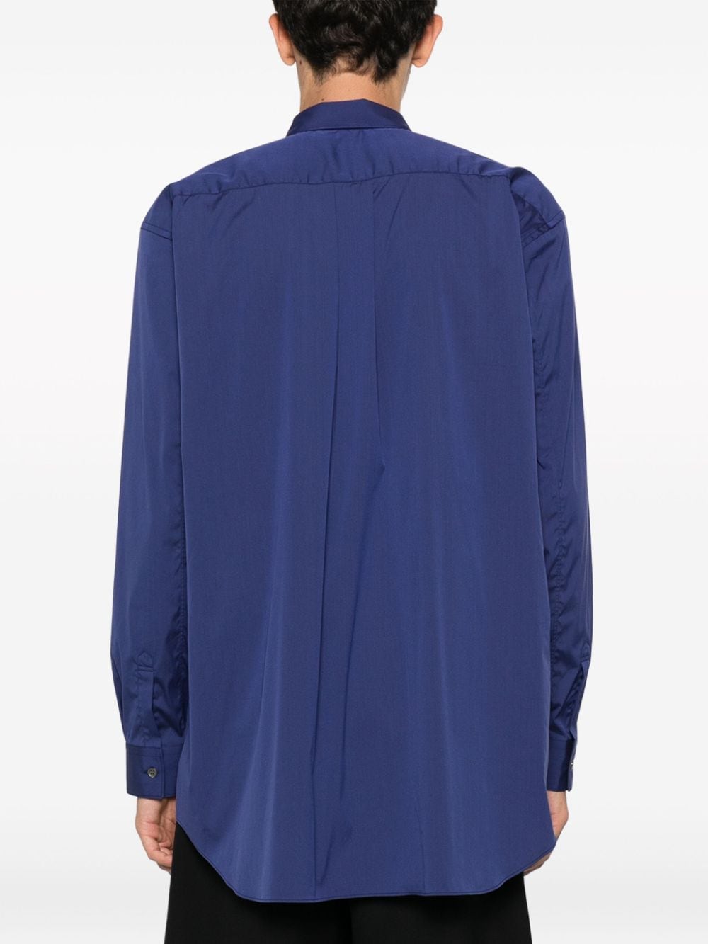 Shop Comme Des Garçons Shirt Button-up Long-sleeve Shirt In Blue