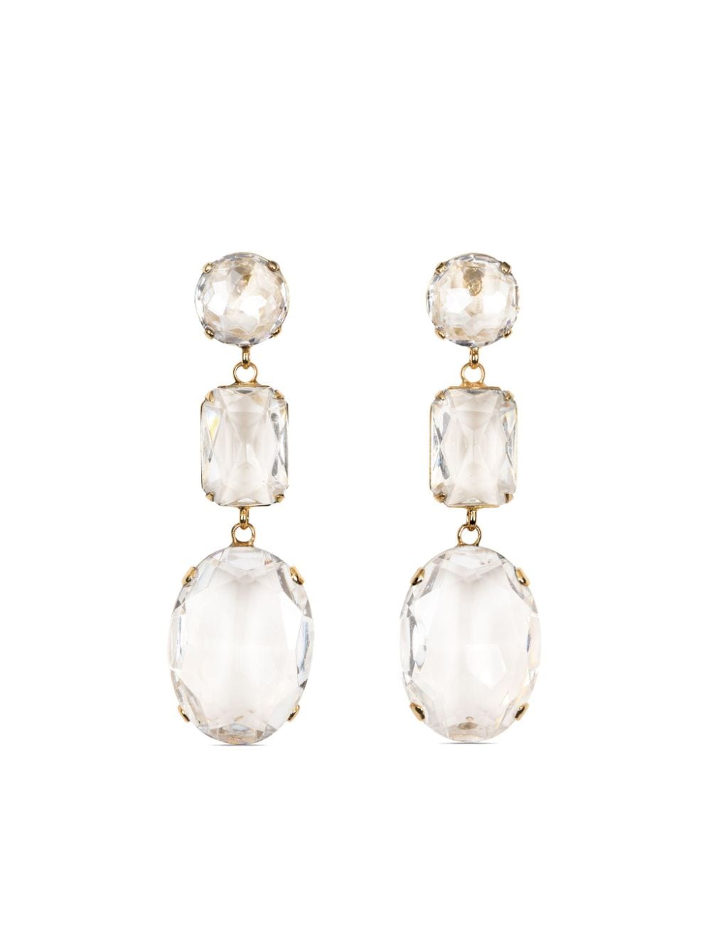 Jennifer Behr Adrian Crystal Embellished Earrings In White