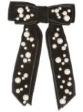 Jennifer Behr Teagan pearl-embellished bow barette - Black