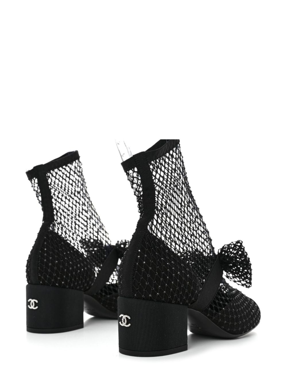 CHANEL Pre-Owned crystal-embellished Fishnet Mary Jane Pumps - Farfetch