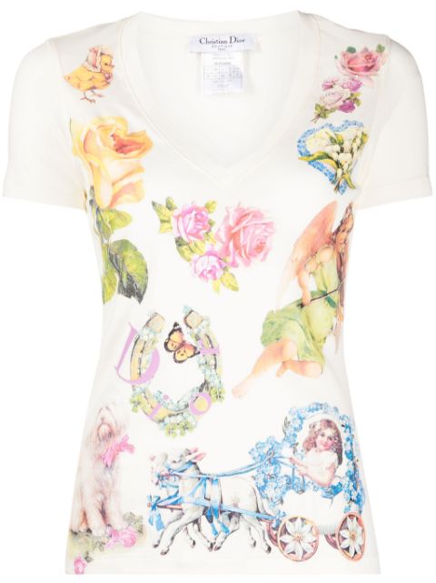 Christian Dior 2005 graphic-print cotton T-shirt Women