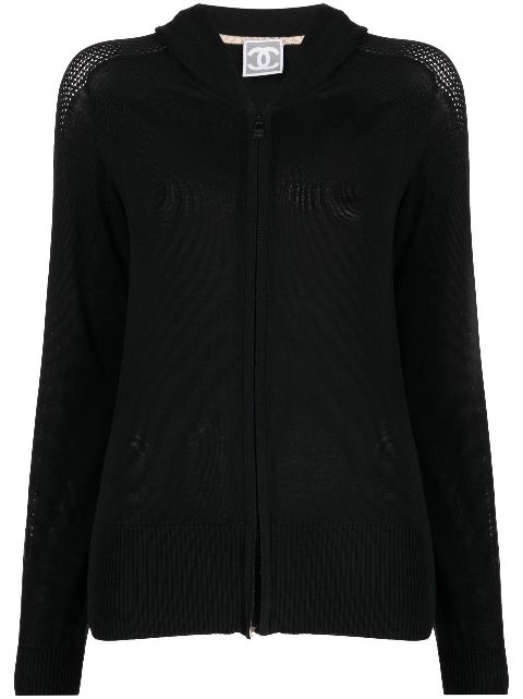 CHANEL 2008 CC perforated zip-front hoodie Women