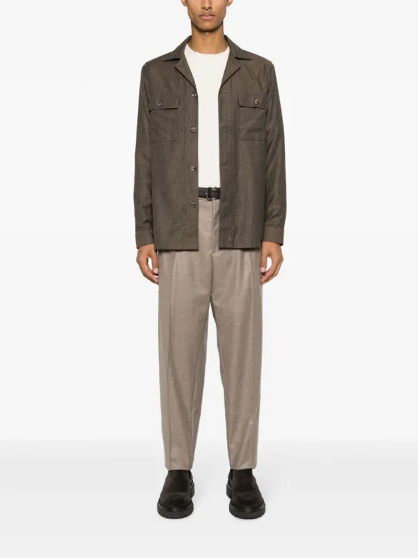 Giorgio Armani high-waist Cashmere Tapered Trousers | Grey