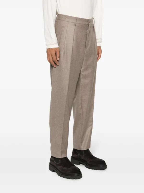 Giorgio Armani high-waist Cashmere Tapered Trousers | Grey