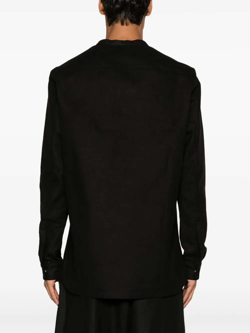 Shop Rick Owens Secret Larry V-neck Shirt Jacket In Black