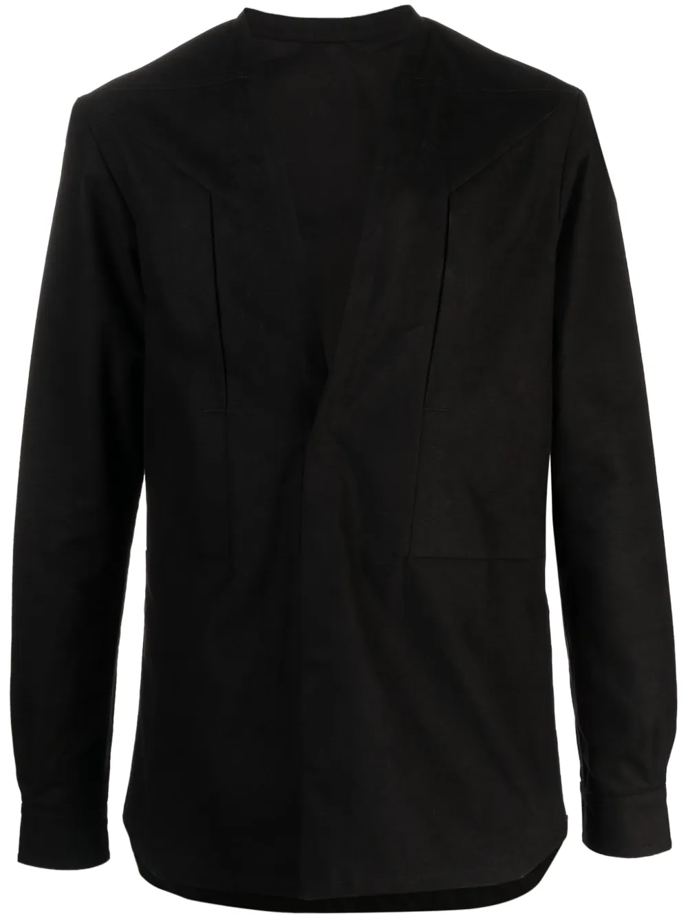 Shop Rick Owens Secret Larry V-neck Shirt Jacket In Black