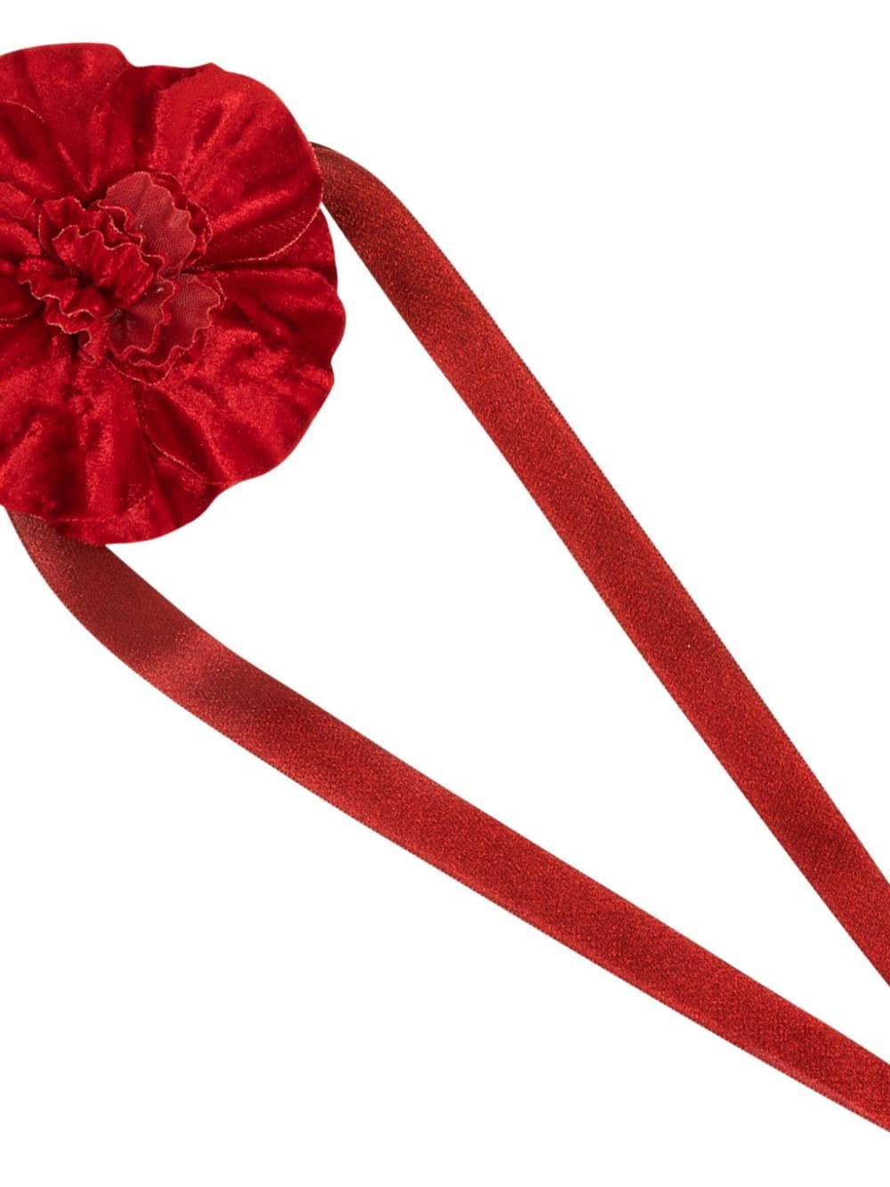 Jennifer Behr Posy velvet ribbon tie - Rood