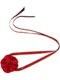 Jennifer Behr Posy velvet ribbon tie - Red