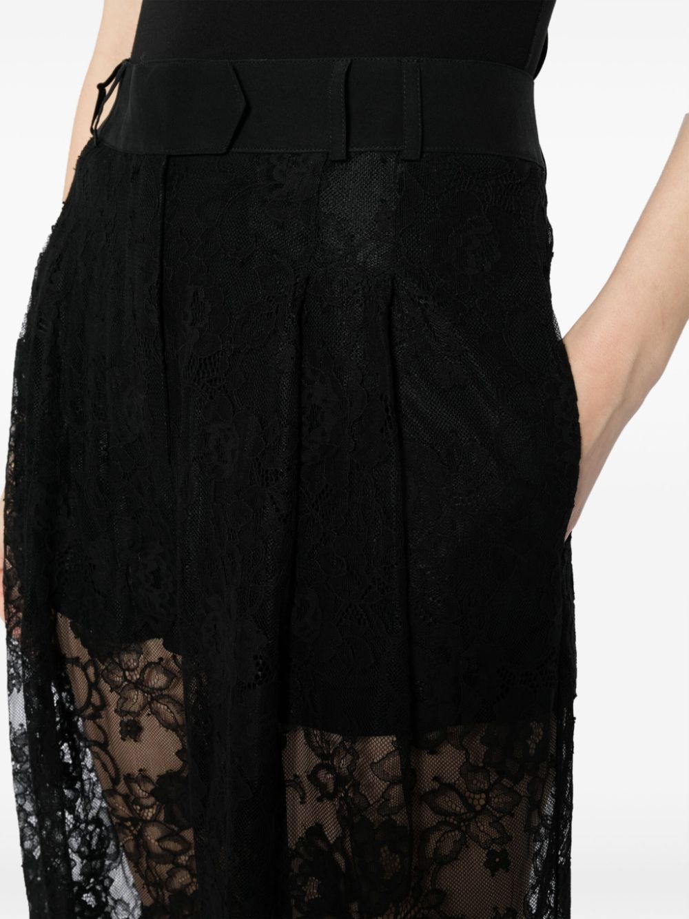 Shop Fleur Du Mal Wide-leg Lace Trousers In Black