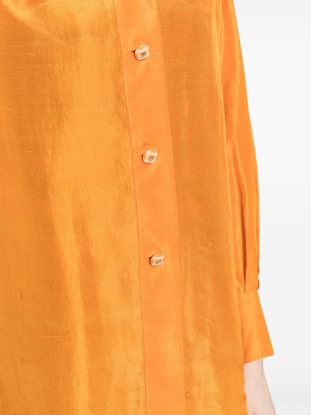 Pre-owned Chanel 1980-1990s Long-sleeve Silk Shirt In Orange