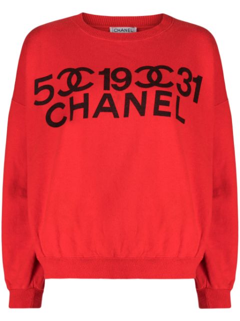 CHANEL Pre-Owned 2001 logo-print sweatshirt