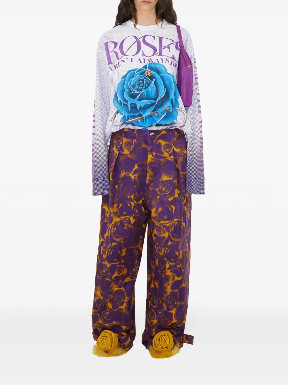 Burberry Broek met bloemenprint - Paars