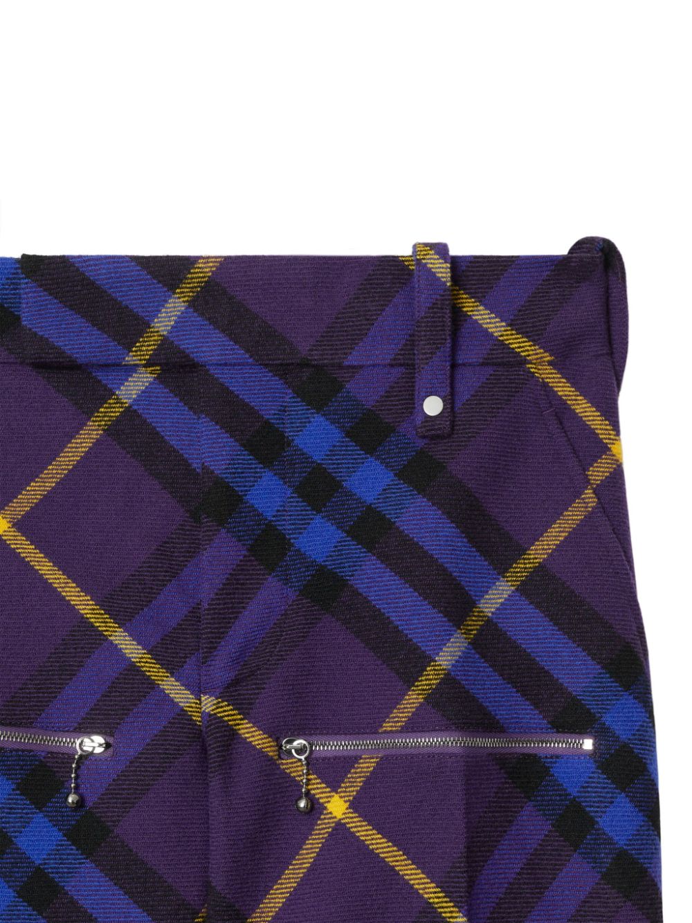 Shop Burberry Plaid-check Pattern Straight-leg Trousers In Purple