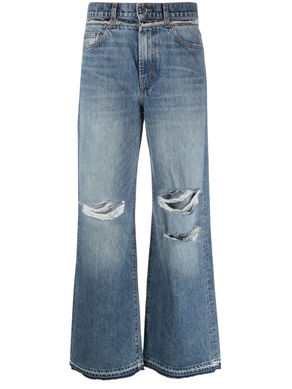 Amiri Wide-leg Cotton Jeans In Blue