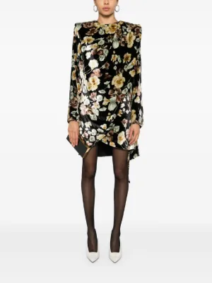 ワンピース Saint Laurent DRESS (729749Y5G98 2509) 中条あやみさん着用【Saint Laurent】ドットクレープミニドレス