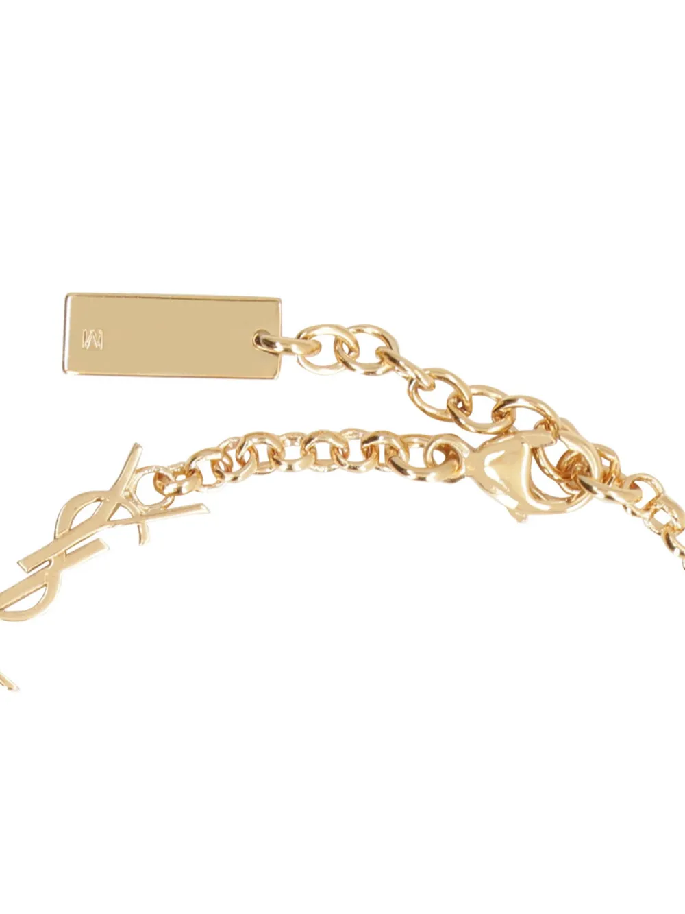 Saint Laurent Armband met logoplakkaat - Goud