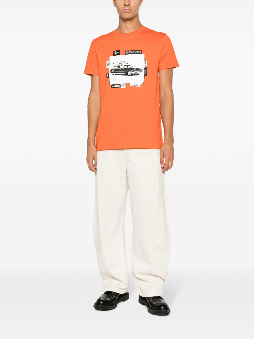 JW Anderson logo-print cotton T-shirt - Oranje