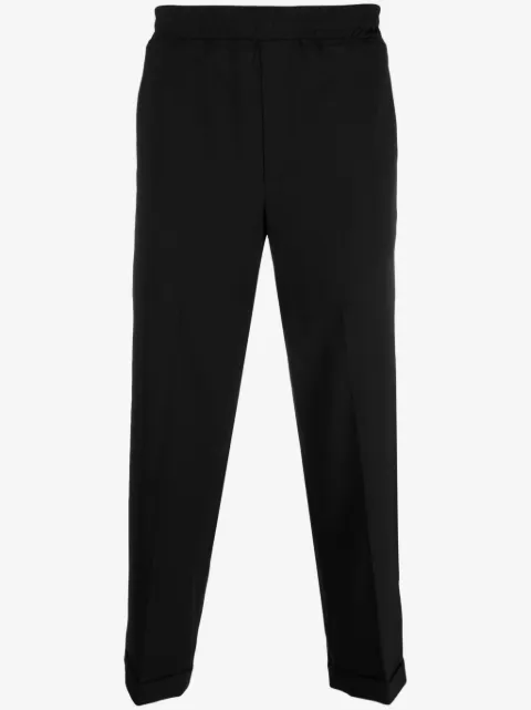 Neil Barrett elasticated-waist cotton tapered trousers 
