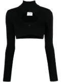 Courrèges logo-embroidered cut-out jumper - Black