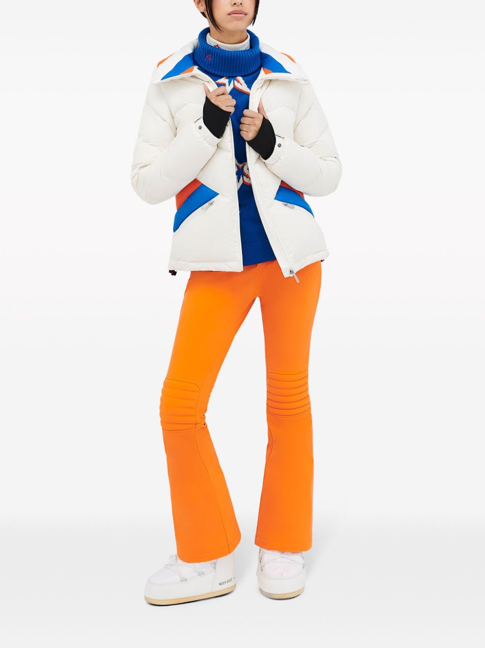 Shop Perfect Moment Duvet Colour-block Ski Jacket In White
