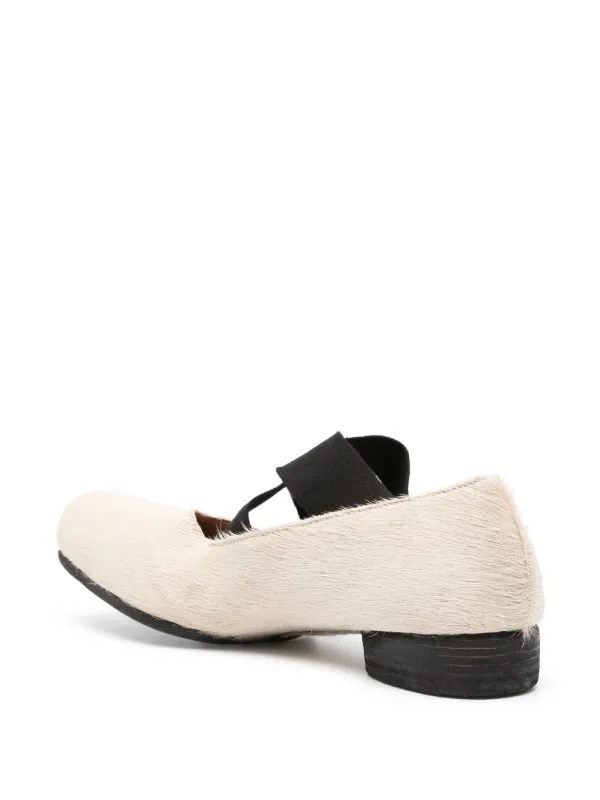 Uma Wang square-toe Leather Ballerina Shoes | Neutrals | FARFETCH
