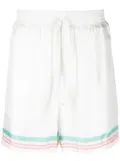 Casablanca Tennis Club Icon silk shorts - White