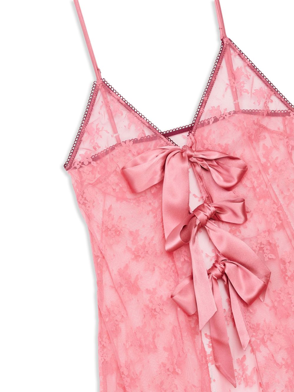 Shop Fleur Du Mal Untie Me Silk-blend Nightie In Pink