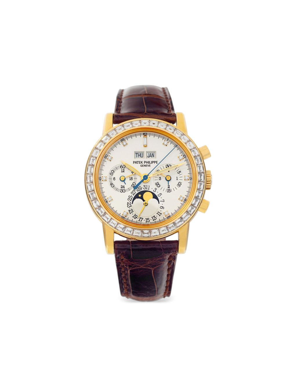 Pre-owned Patek Philippe  Perpetual Calendar 36mm In White