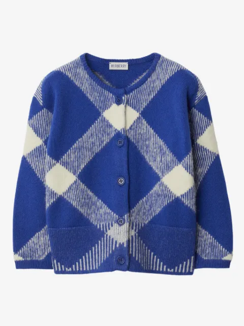 Burberry Kids cardigan à carreaux vintage