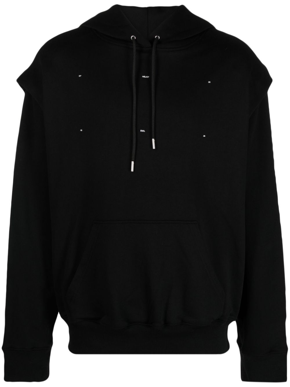 Heliot Emil Logo-embroidered Cotton Hoodie In Black