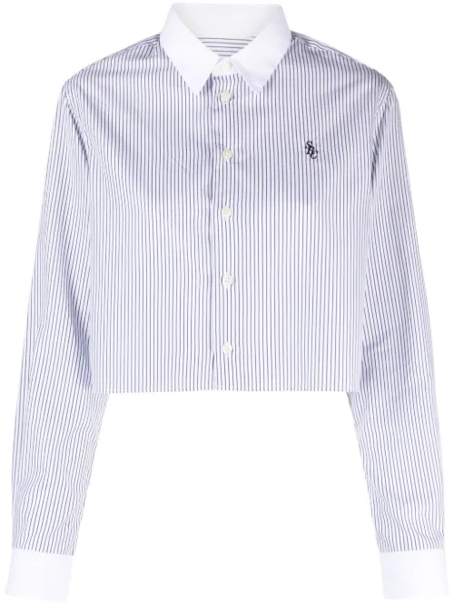 Chemise en coton crop à rayures - Sporty & Rich - Modalova