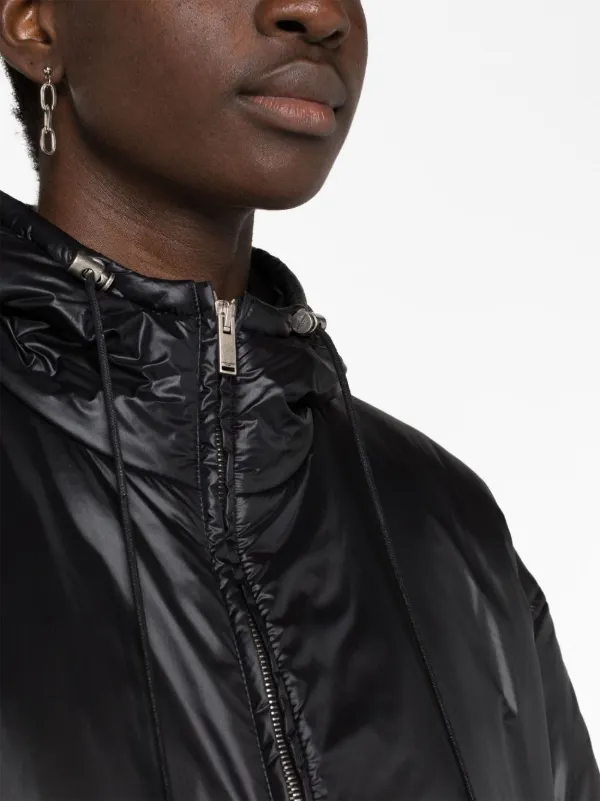 Saint Laurent Cassandre Padded Hooded Jacket | Black | FARFETCH