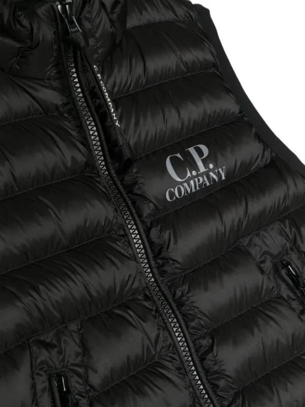 C.P. Company Kids logo print Padded Gilet Black FARFETCH BH