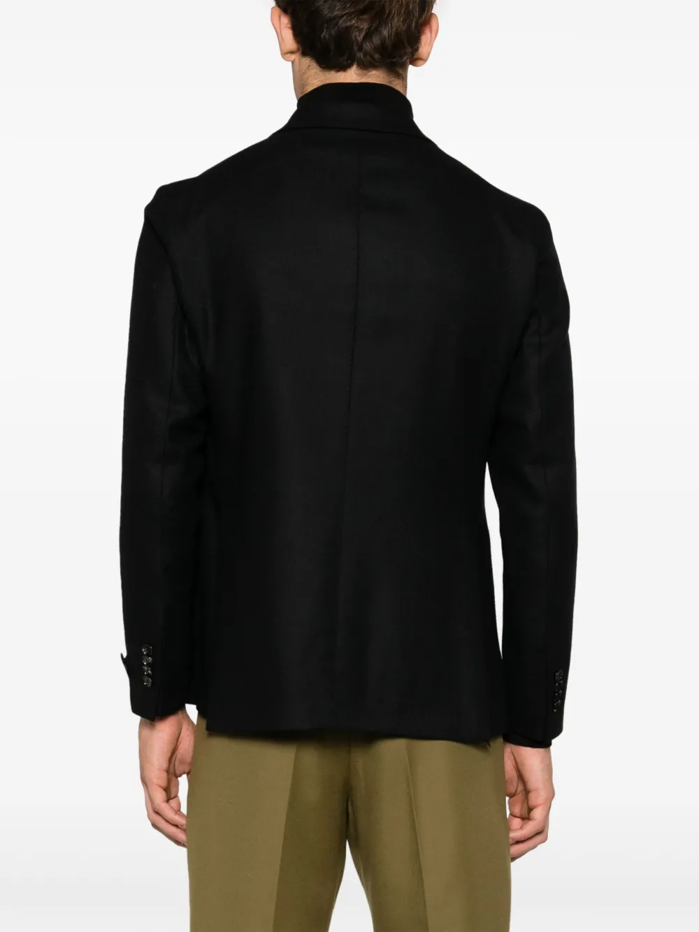 Tagliatore double-breasted wool blend blazer Zwart
