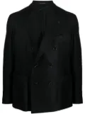 Tagliatore double-breasted wool blend blazer - Black