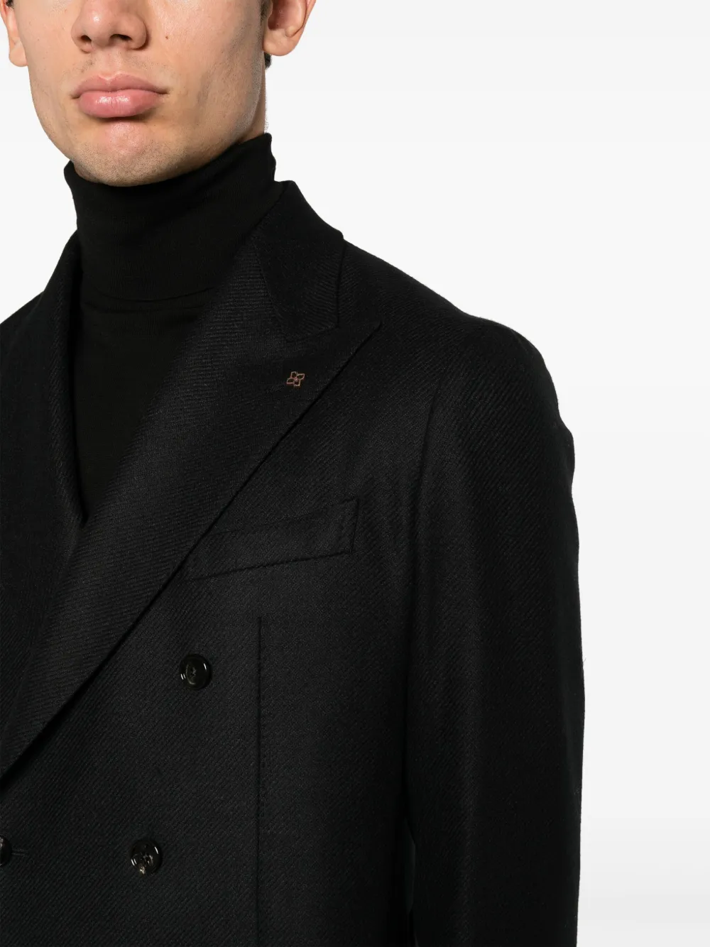 Tagliatore double-breasted wool blend blazer Zwart