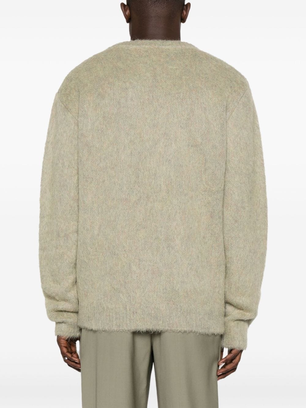 Shop Lemaire Crew-neck Brushed-effect Jumper In Neutrals