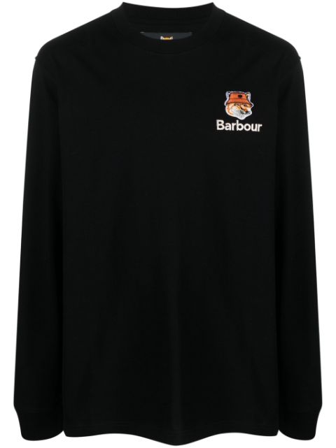 Barbour x Maison Kitsuné logo-embroidered cotton sweatshirt 