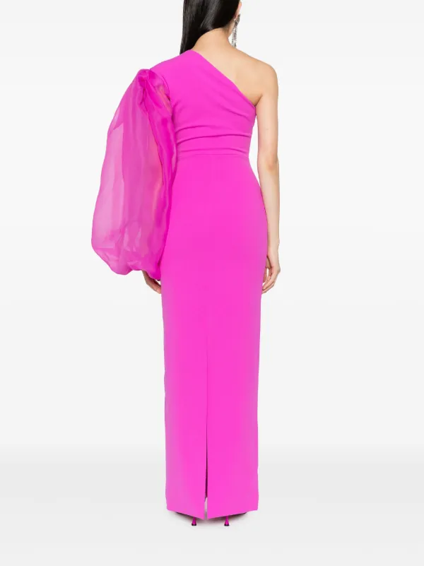 Solace London Hudson One-Shoulder Gown - Pink