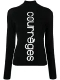 Courrèges logo-intarsia cut-out jumper - Black