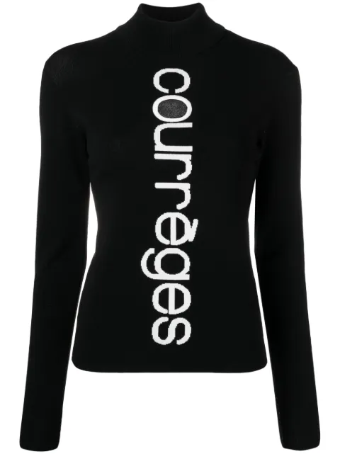 Courrèges logo-intarsia cut-out jumper