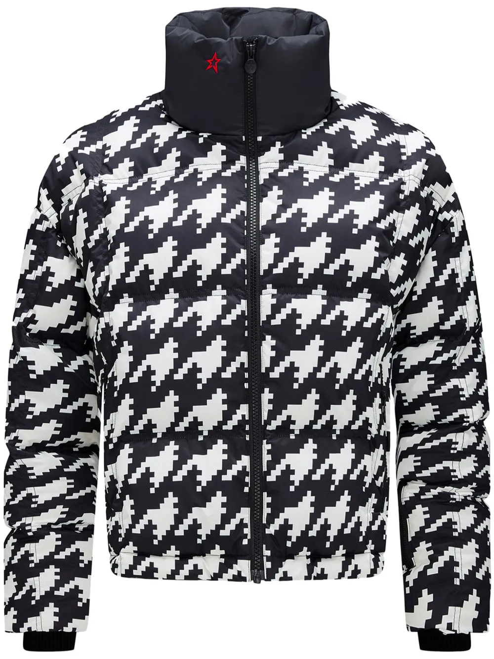 Shop Perfect Moment Nevada Duvet Houndstooth Ski Jacket In Black