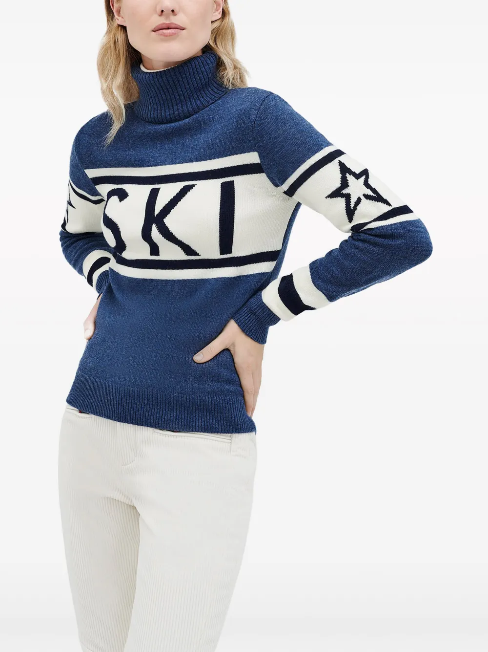 Shop Perfect Moment Schild Merino Wool Jumper In Blue