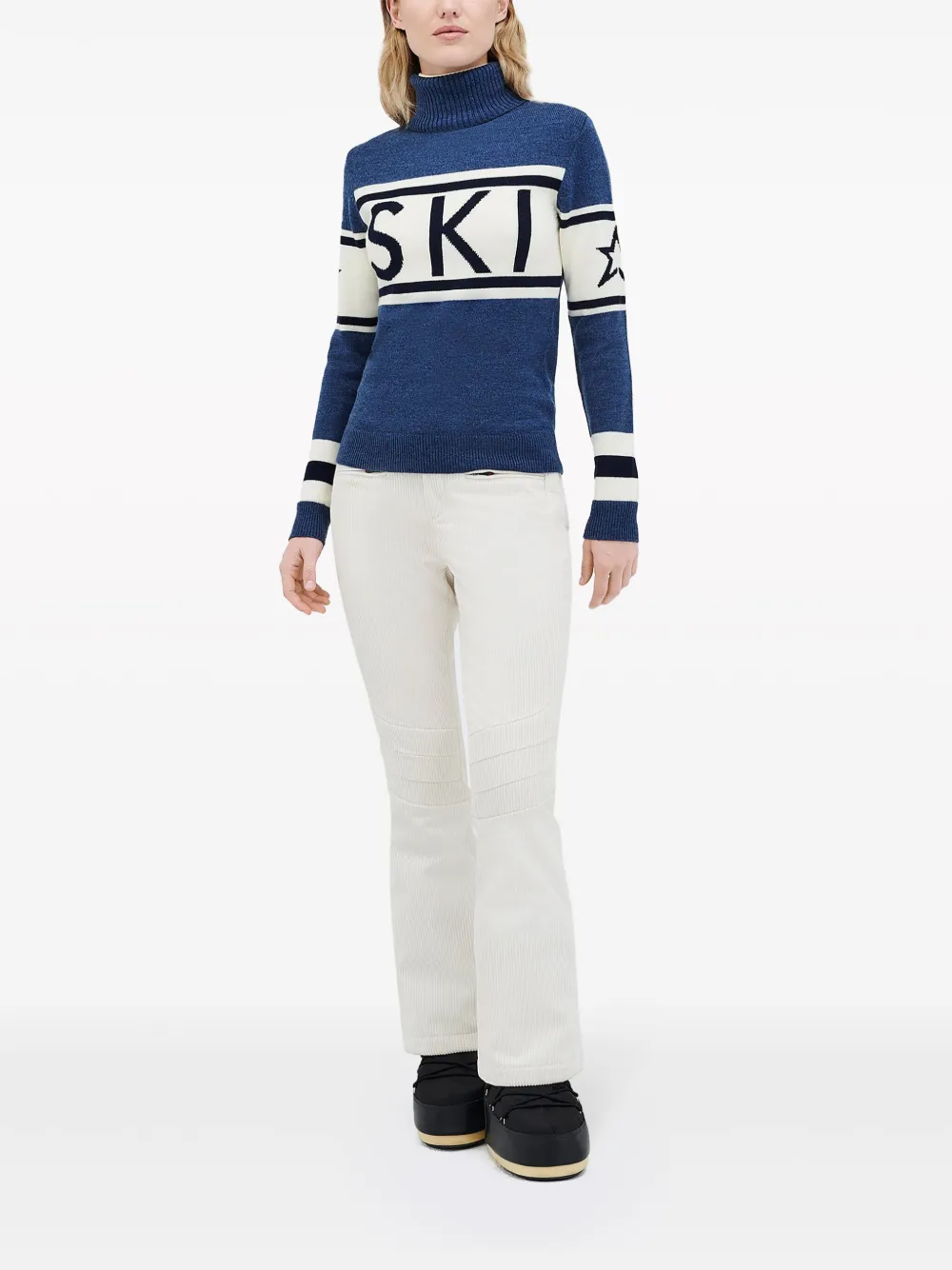 Shop Perfect Moment Schild Merino Wool Jumper In Blue