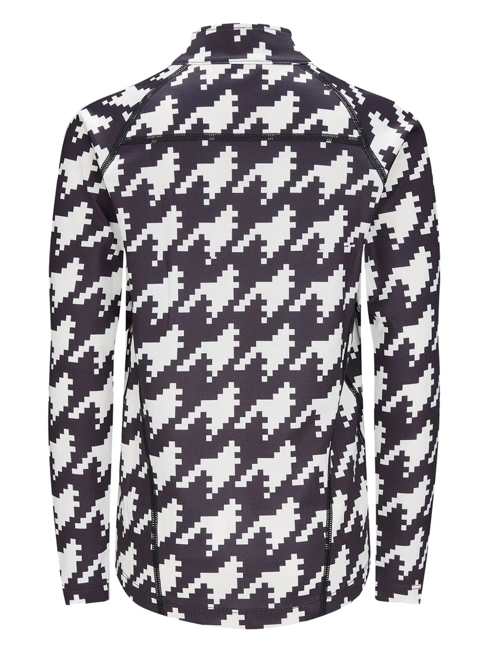 Shop Perfect Moment Houndstooth-print Half-zip Top In Black