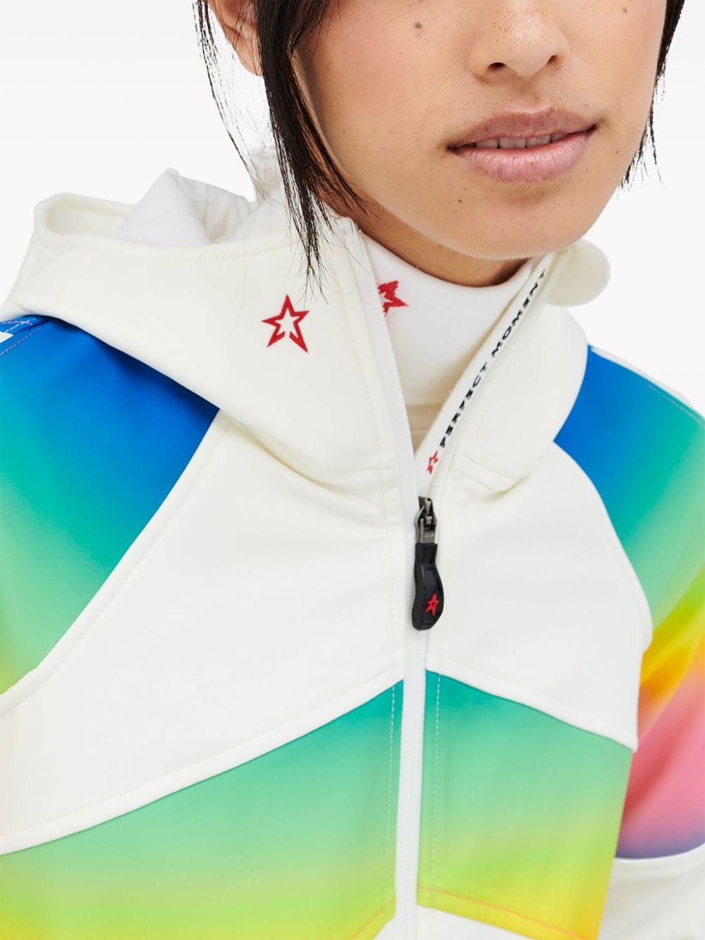 Shop Perfect Moment Tignes Rainbow-print Ski Suit In White